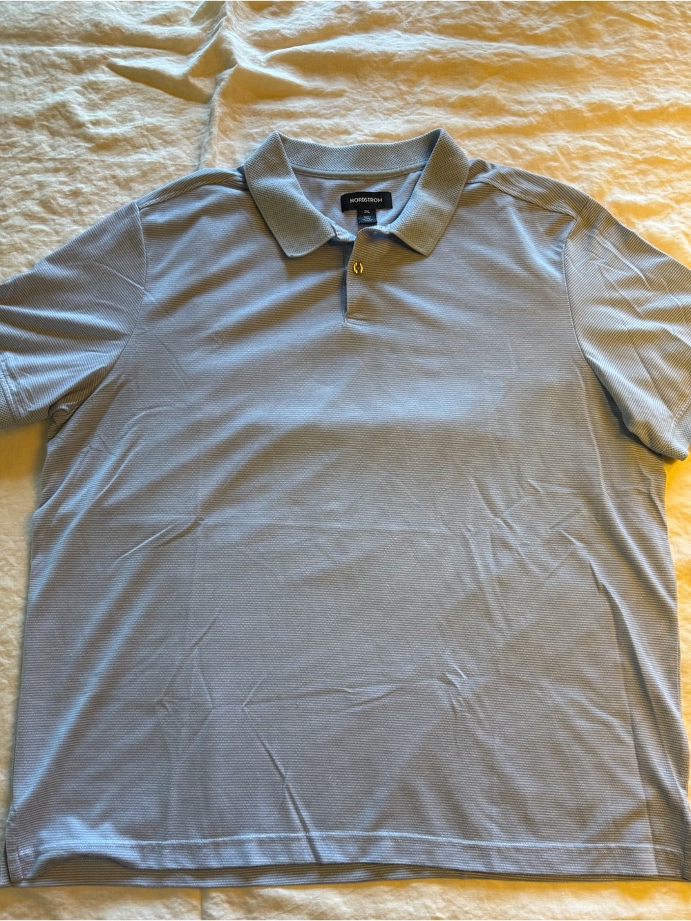 Nordstrom Men’s Pale Blue Polo Shirt with Contrast Button